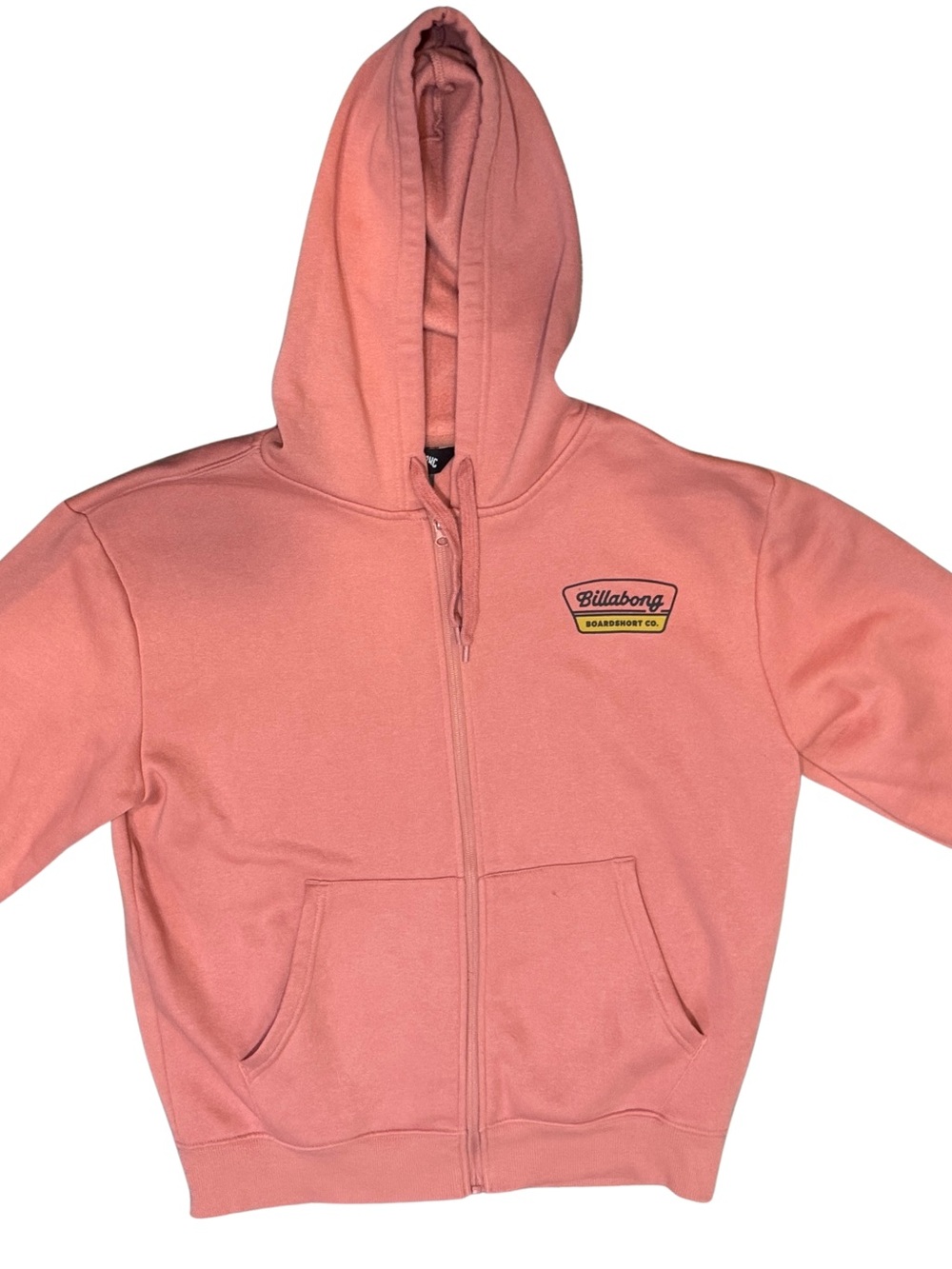 Billabong Pink Zip-Up Hoodie with Small Chest Logo